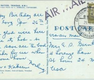 85212 - GERMANY - POSTAL HISTORY - 50 Pf single use on POSTCARD - Paquebot 1961