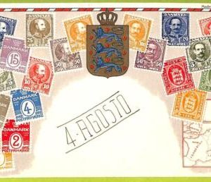 ae9942 - DENMARK - VINTAGE  POSTCARD - STAMPS ON POSTCARD - ZIEHER