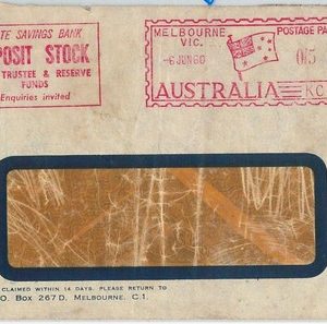66516 - AUSTRALIA  - POSTAL HISTORY -  RED POSTMARK on COVER - Banking 1960