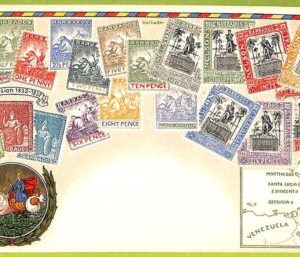 ae9893 - BARBADOS -  VINTAGE  POSTCARD - STAMPS ON POSTCARD - ZIEHER