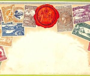 ae9895 - NEW ZEALAND  -  VINTAGE  POSTCARD - STAMPS ON POSTCARD - ZIEHER