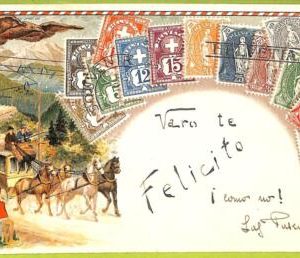 ae9867 - Switzerland -  VINTAGE  POSTCARD - STAMPS ON POSTCARD - ZIEHER - 1921