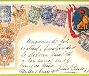 ae9878 - PARAGUAY -  VINTAGE  POSTCARD - STAMPS ON POSTCARD - ZIEHER