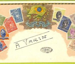 ae9879 - BRAZIL -  VINTAGE  POSTCARD - STAMPS ON POSTCARD - ZIEHER