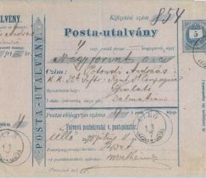 89067 - HUNGARY - POSTAL HISTORY - MONEY ORDER STATIONERY FORM  1878 Ullo