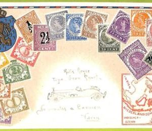ae9903 - Dutch Indies -  VINTAGE  POSTCARD - STAMPS ON POSTCARD - ZIEHER