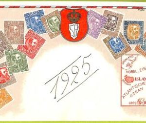 ae9905 - ICELAND -  VINTAGE  POSTCARD - STAMPS ON POSTCARD - ZIEHER