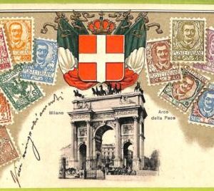 ae9908 - ITALY -  VINTAGE  POSTCARD - STAMPS ON POSTCARD - ZIEHER - EMBOSSED