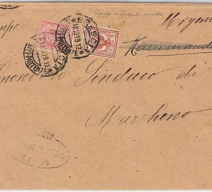 ITALIA REGNO: storia postale - Sass 69 + 82 su BUSTA da  BRESCIA 1919