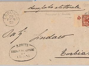 ITALIA REGNO: storia postale - Sass 69 Bordo di Foglio  su BUSTA da ERBUSCO 1902