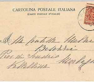 ITALIA REGNO: storia postale - Sass 71  VARIETA' dentellatura su CARTOLINA 1903