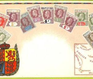 ae9930 - FIJI-  VINTAGE  POSTCARD - STAMPS ON POSTCARD - ZIEHER