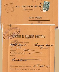 ITALIA REGNO: storia postale - Sass 81 numero tavola 5500 ! su cartella medica!