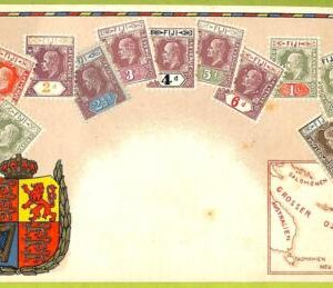 ae9931 - FIJI -  VINTAGE  POSTCARD - STAMPS ON POSTCARD - ZIEHER