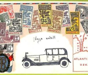 ae9946 - DAHOMEY -  VINTAGE  POSTCARD - STAMPS ON POSTCARD - ZIEHER