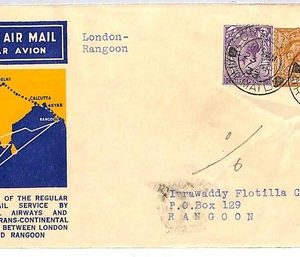 ai2692 - UK - Postal History - FIRST FLIGHT : IMPERIAL AIRWAYS to Rabgoon 1933
