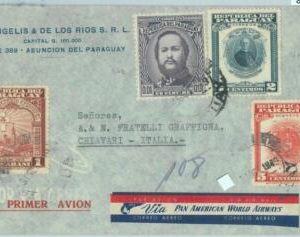 86095 - PARAGUAY - POSTAL HISTORY - AIRMAIIL COVER to ITALY 1949 -   PAN-AM