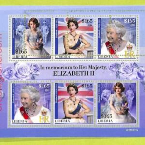B0483 - LIBERIA - ERROR MISPERF Stamp Sheet - 2022 - Elizabeth II, Royal