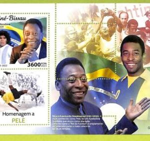 B0405 - GUINE-BISSAU - ERROR MISPERF Stamp Sheet - 2023 - Pele FOOTBALL Maradona