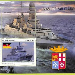 B0408 - GUINE-BISSAU - ERROR MISPERF Stamp Sheet - 2022 - Military Ships