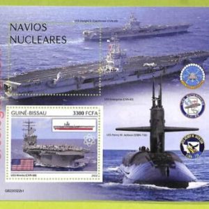 B0413 - GUINE-BISSAU - ERROR MISPERF Stamp Sheet - 2022 -Nuclear ships,Transport