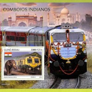 B0414 - GUINE-BISSAU - ERROR MISPERF Stamp Sheet - 2022 -Indian Trains,Transport