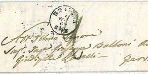 17625   REGNO : BUSTA da RAVENNA 1862 annullo AMBULANTE ASCOLI-BOLOGNA 1862