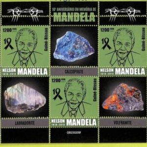 B0398 - GUINE-BISSAU - ERROR MISPERF Stamp Sheet - 2023 Nelson Mandela MINERALS