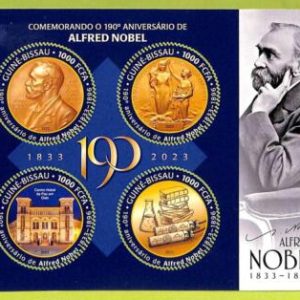 B0400 - GUINE-BISSAU - ERROR MISPERF Stamp Sheet - 2023 - Alfred Nobel