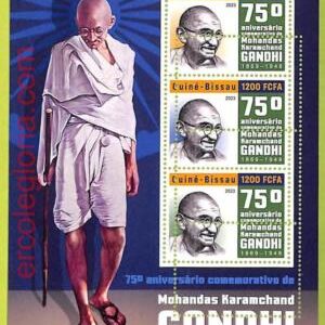 B0402 - GUINE-BISSAU - ERROR MISPERF Stamp Sheet - 2023 - Gandhi
