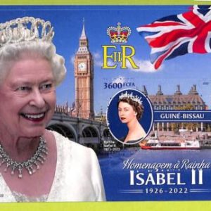 B0392 - GUINE-BISSAU - ERROR MISPERF Stamp Sheet - 2022 - Royalty, Isabel II