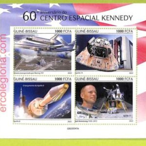 B0386 - GUINE-BISSAU - ERROR MISPERF Stamp Sheet - 2022 - Kennedy Space Center