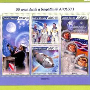 B0394 - GUINE-BISSAU - ERROR MISPERF Stamp Sheet - 2022 - Space, Apollo 1