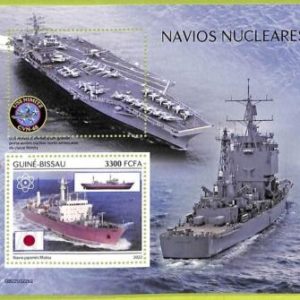 B0415 - GUINE-BISSAU - ERROR MISPERF Stamp Sheet - 2022 -Nuclear ships,Transport