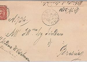 ITALIA REGNO: LETTERA con annullo a sbarre 697 + cerchio CASALMORO 1882