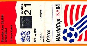 C2269- Vecchio BIGLIETTO PARTITA CALCIO- 1994 BELGIUM VS  HOLLAND