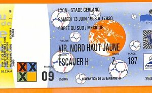 C2280- Vecchio BIGLIETTO PARTITA CALCIO- 1998 COREE DU SUD VS MEXIQUE