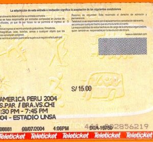 C2323- Vecchio BIGLIETTO PARTITA CALCIO- 2004 COSTARICA VS PARAGUAY