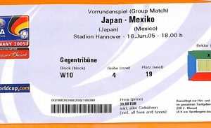 C2337- Vecchio BIGLIETTO PARTITA CALCIO- 2005 JAPAN VS MEXIKO