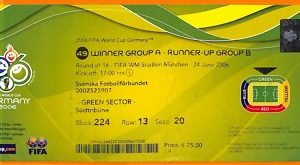 C2341- Vecchio BIGLIETTO PARTITA CALCIO- 2006 GERMANY VS SWEDEN