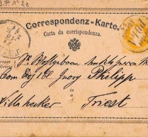 ac2339 - AUSTRIA - POSTAL HISTORY - CROATIA Pola  STATIONERY CARD to Triest 1874