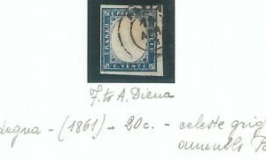 74357 - ANTICHI STATI: SARDEGNA - Sass 15Db Celeste grigiastro PAVIA  - DIENA