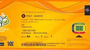 C2346- Vecchio BIGLIETTO PARTITA CALCIO- 2006 ITALY VS GHALA