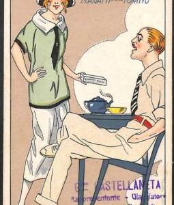 Lib733 - CARTONCINO d'Epoca PUBBLICITARIA Illustrata:  Petiti BISCOTTI DELTA