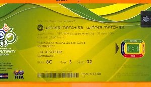 C2347- Vecchio BIGLIETTO PARTITA CALCIO- 2006 GERMANY VS ARGENTINA