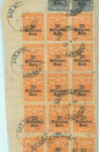 83516 - GERMANY  Baden - POSTAL HISTORY -  REVENUE STAMPS after INFLATION 1924