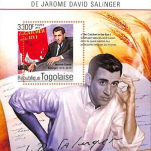 A7081 - TOGO, Error, 2019, MISPERF SOUVENIR SHEET: J. D. Salinger, Literature
