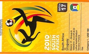 C2368- Vecchio BIGLIETTO PARTITA CALCIO- 2010 SOUTH AFRICA VS URUGUA