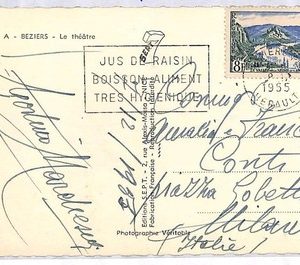ai4165 - FRANCE - POSTAL HISTORY - Postmark on Postcard - GRAPE JUICE Wine 1955