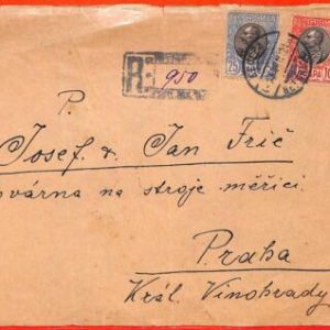 aa1613 - SERBIA - POSTAL HISTORY - REGISTERED COVER to Prague